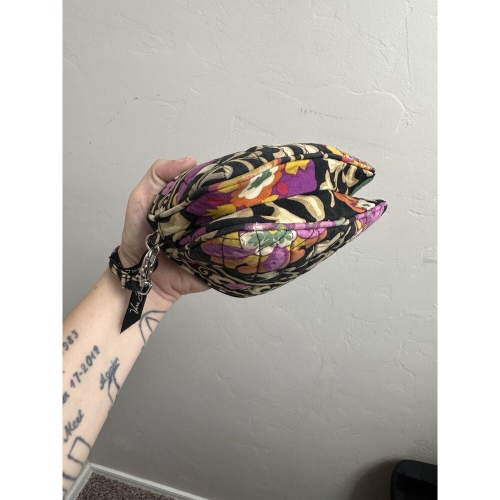 Vera Bradley Small Handbag Suzani Black Floral Mini - Picture 6 of 9